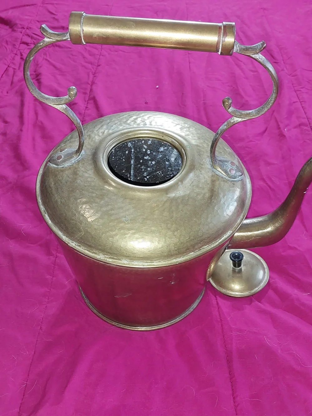 Brass Finish Very Large Vintage Teapot Kettle - Gold